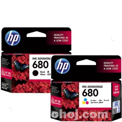 HP 680 Black + 680 Tri-color Original Ink Cartridge Set